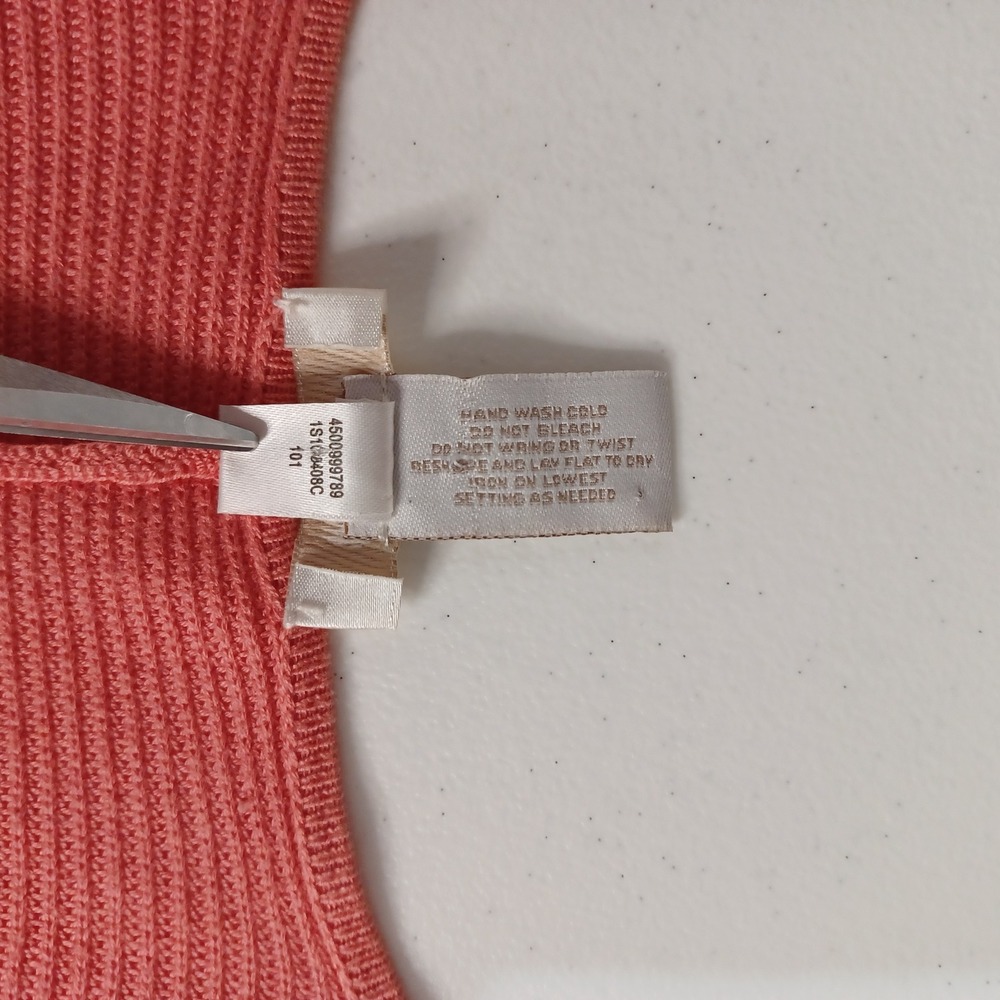 Women's Chico's Coral Rose Ribbed Open Front Long Cardigan Size 3 (XL/16) - Picture 9 of 9